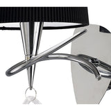 Mara Polished Chrome Wall Lamp with Black Pleated Shade, E14 Light Socket
