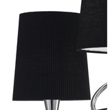 Mara Dual-Light Table Lamp in Polished Chrome with Elegant Black Shades