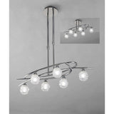 Loop Telescopic Convertible Semi-Flush 6-Light Fixture, Polished Chrome