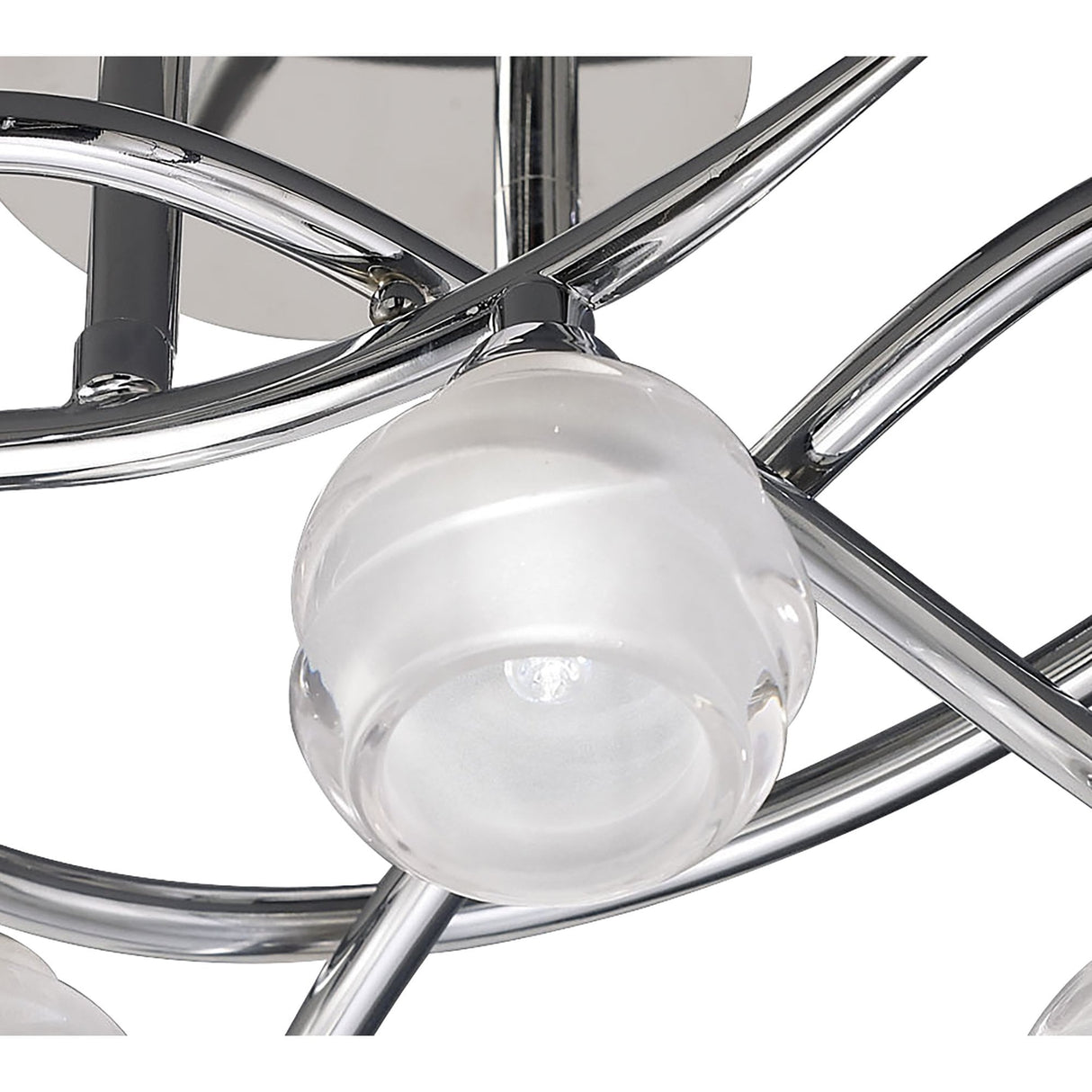 Santiago Sevillano Sebastia's Loop Ceiling Light Trio in Polished Chrome