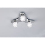 Polished Chrome Loop Ceiling Light Trio with Frosted Glass Accents