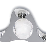 Polished Chrome Loop Ceiling Light Trio with Frosted Glass Accents