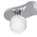 Polished Chrome Loop Ceiling Light Trio with Frosted Glass Accents