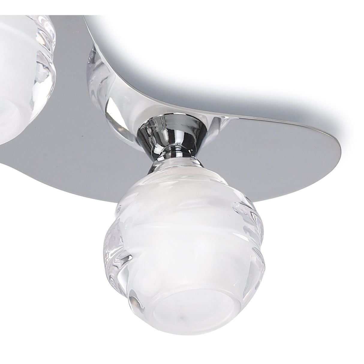 Polished Chrome Loop Ceiling Light Trio with Frosted Glass Accents