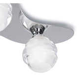 Polished Chrome Loop Ceiling Light Trio with Frosted Glass Accents