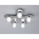 Sleek Elegance Ceiling Light with Sculpted Glass Spheres, Polished Chrome Finish