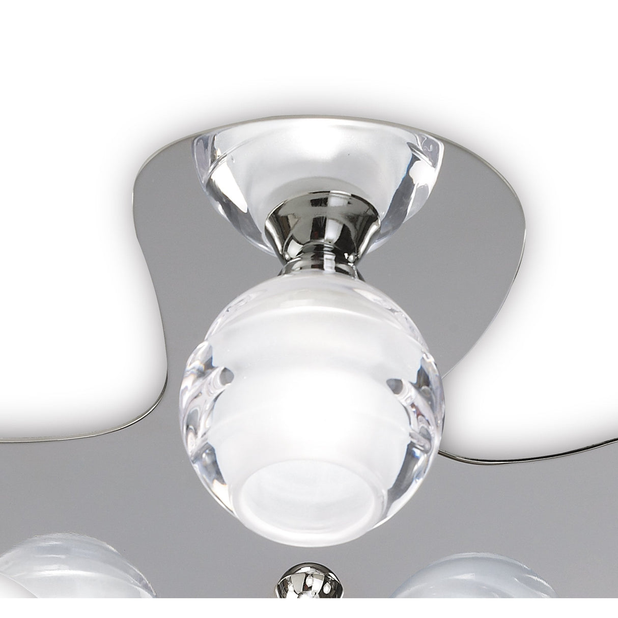Sleek Elegance Ceiling Light with Sculpted Glass Spheres, Polished Chrome Finish