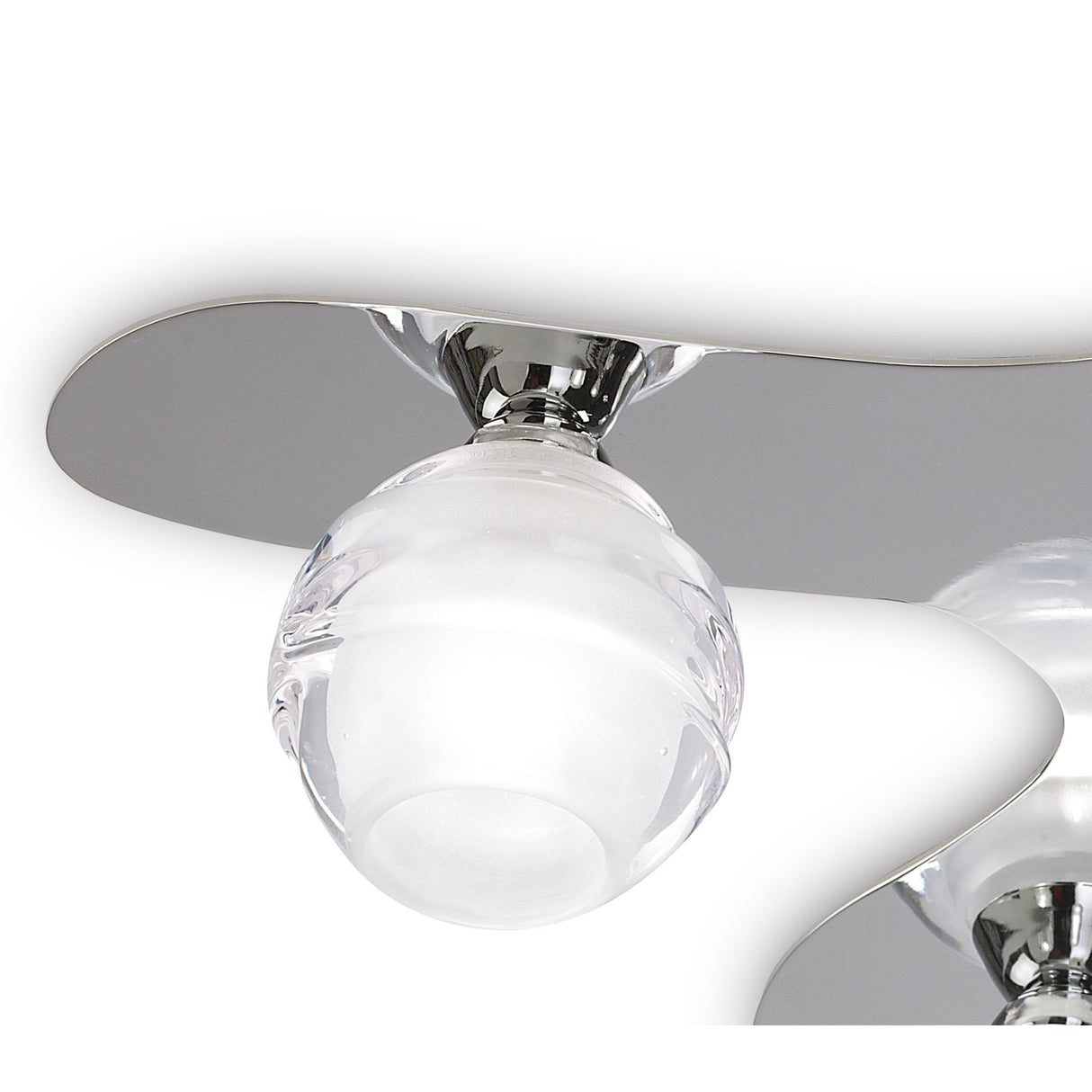 Sleek Elegance Ceiling Light with Sculpted Glass Spheres, Polished Chrome Finish