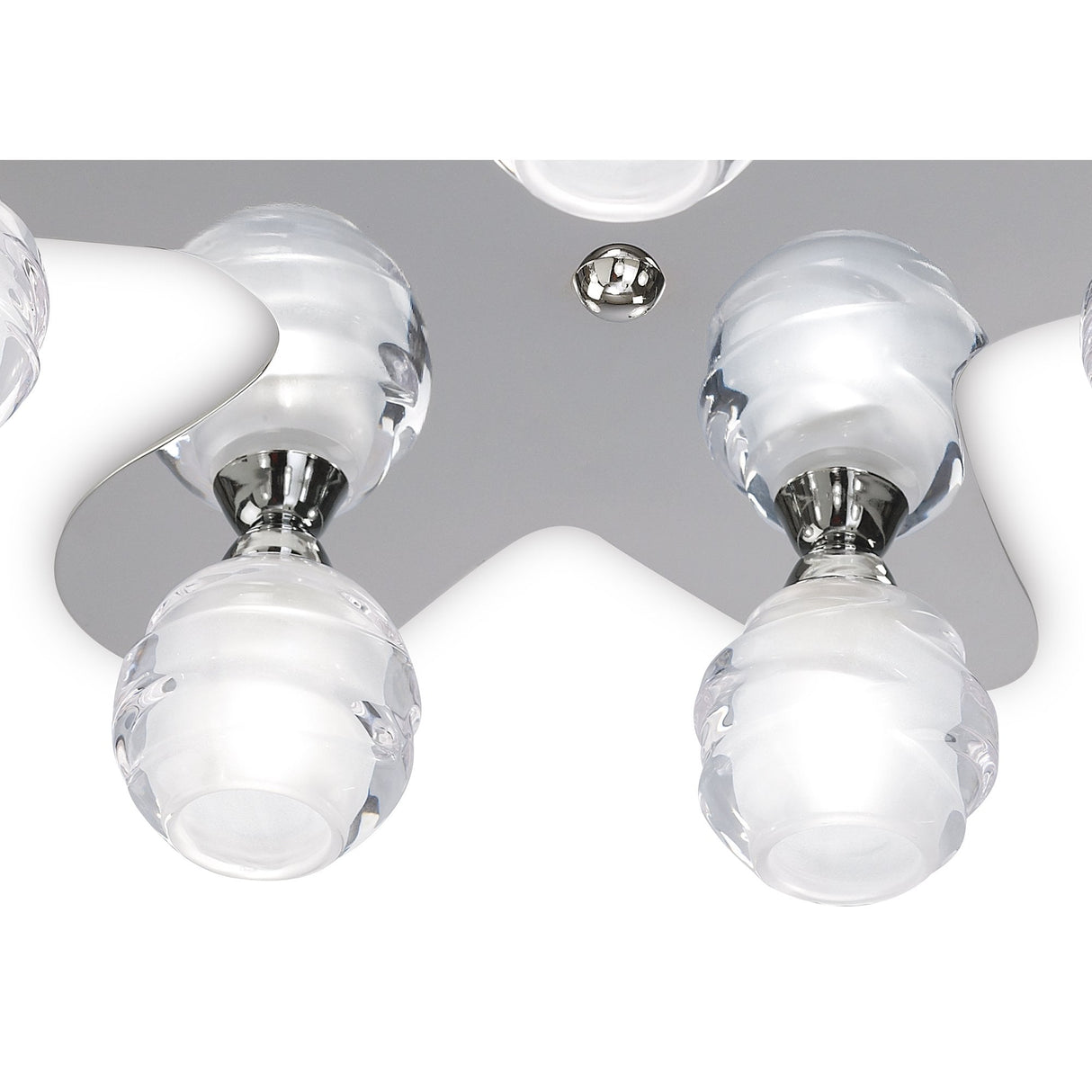 Sleek Elegance Ceiling Light with Sculpted Glass Spheres, Polished Chrome Finish