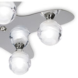 Sleek Elegance Ceiling Light with Sculpted Glass Spheres, Polished Chrome Finish
