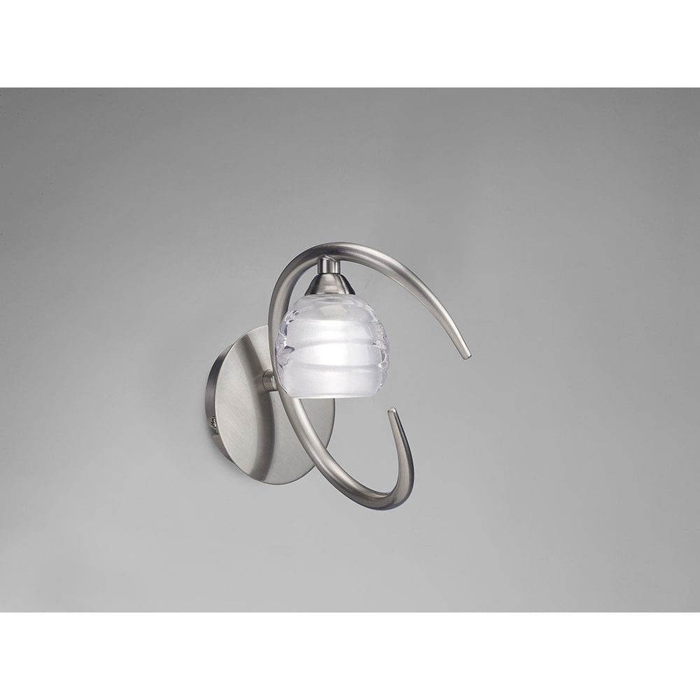 Santiago Sebastiano Loop Wall Lamp with Switch, Satin Nickel Finish