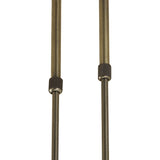 Antique Brass Loop Telescopic Convertible 6-Light Fixture with Frosted Glass Spheres
