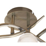 Antique Brass Loop Ceiling Light Fixture with Sculpted Glass Spheres