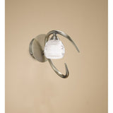 Antique Brass Loop Wall Lamp with Frosted Glass Accent
