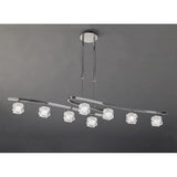 Ice Telescopic 8-Light G9 LED Chandelier in Polished Chrome