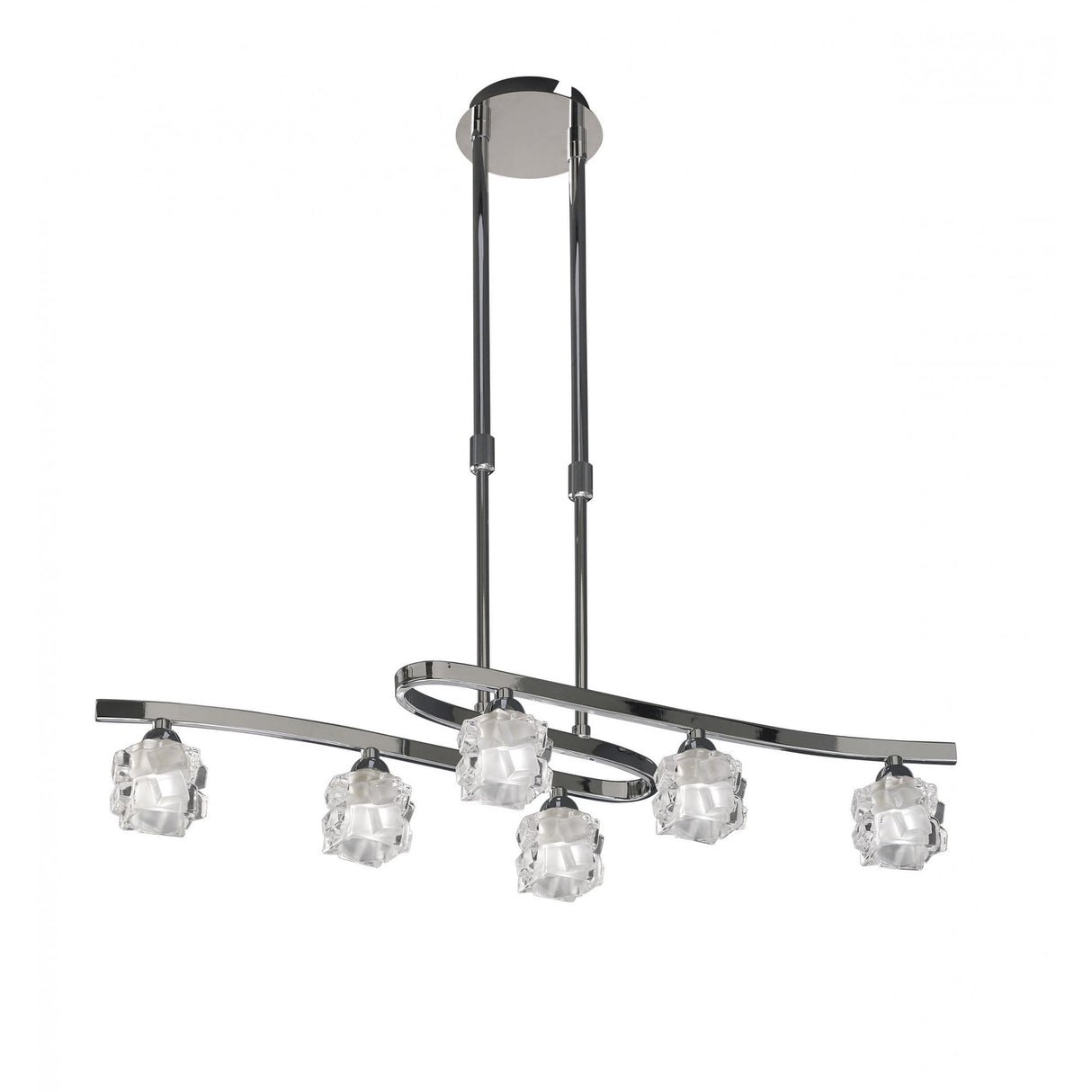 Gleaming Chrome Avant-Garde Semi-Flush Ceiling Light with Telescopic Design