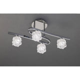 Ice Ceiling Light Fixture with Frosted Glass Shades in Polished Chrome