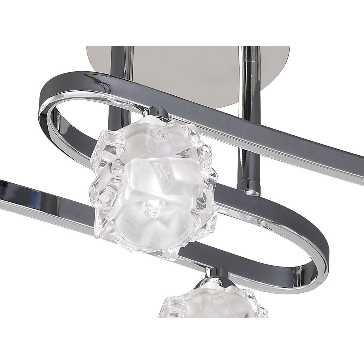 Ice Ceiling Light Fixture with Frosted Glass Shades in Polished Chrome