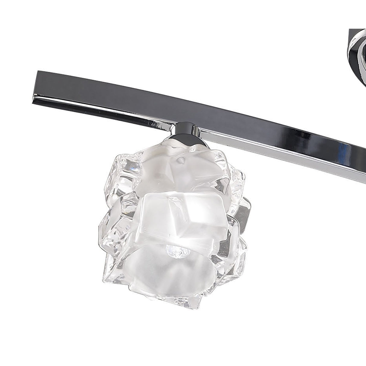 Ice Ceiling Light Fixture with Frosted Glass Shades in Polished Chrome