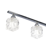 Contemporary Polished Chrome Ice Pendant Light with Frosted Glass Shades - 4-Light Bar Design