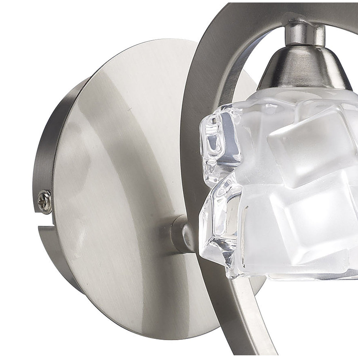 Frosted Elegance Wall Lamp with Satin Nickel Finish