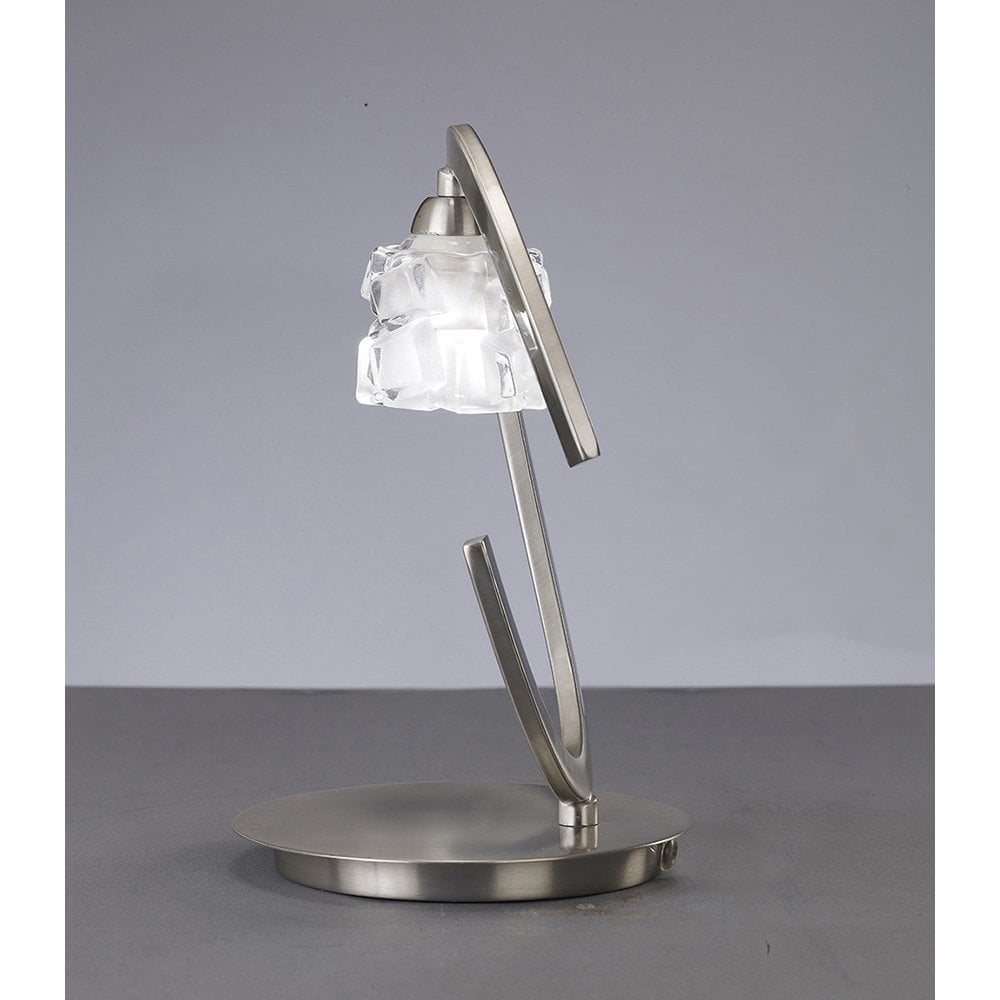 Elegant Ice Table Lamp with Satin Nickel Finish