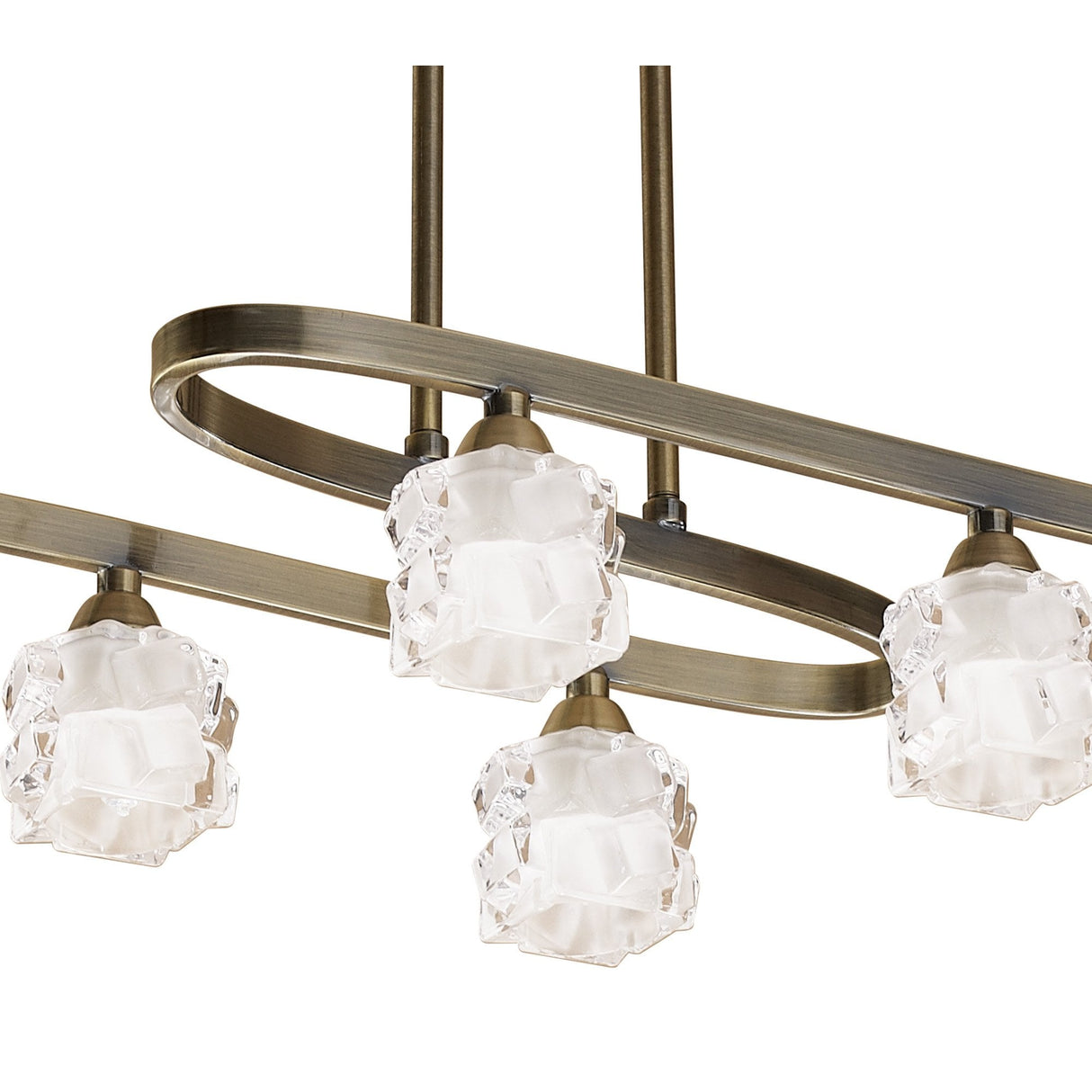 Ice Telescopic 8 Light G9 LED, Antique Brass Elegance