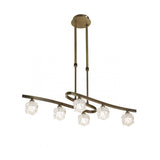 Ice Antique Brass Telescopic Convertible 6-Light Flush Fixture