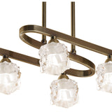 Ice Antique Brass Telescopic Convertible 6-Light Flush Fixture