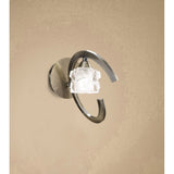Antique Brass Ice Wall Light with Frosted Glass Shade