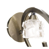 Antique Brass Ice Wall Light with Frosted Glass Shade