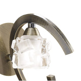 Antique Brass Ice Wall Light with Frosted Glass Shade