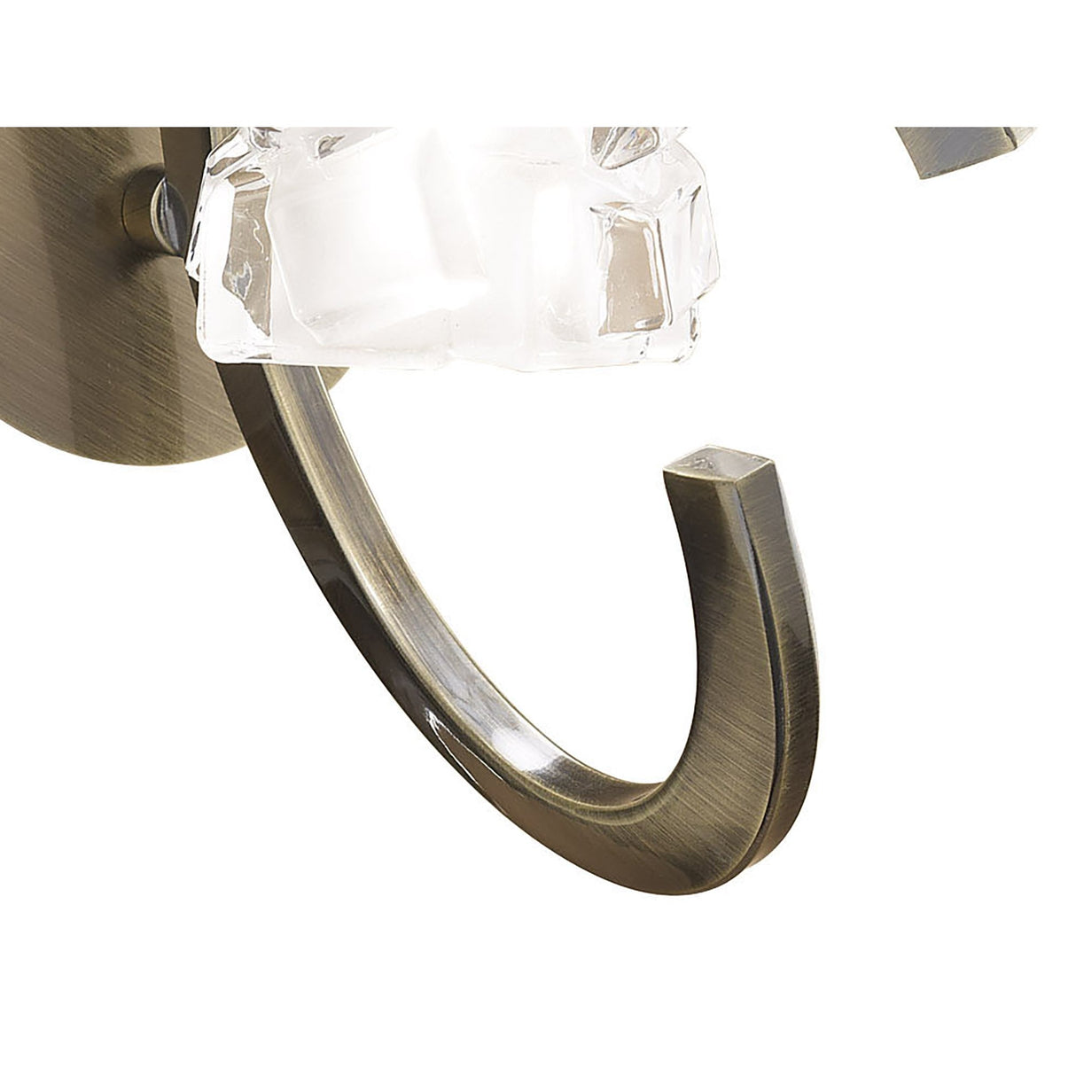 Antique Brass Ice Wall Light with Frosted Glass Shade