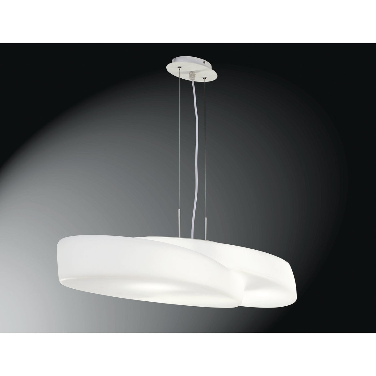 Cosmic Orbit Pendant Light Fixture - 6 Light E27, Matt White/Opal White