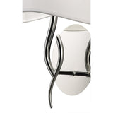 Ninette Switched Wall Sconce, Polished Chrome with Ivory White Wave Shade