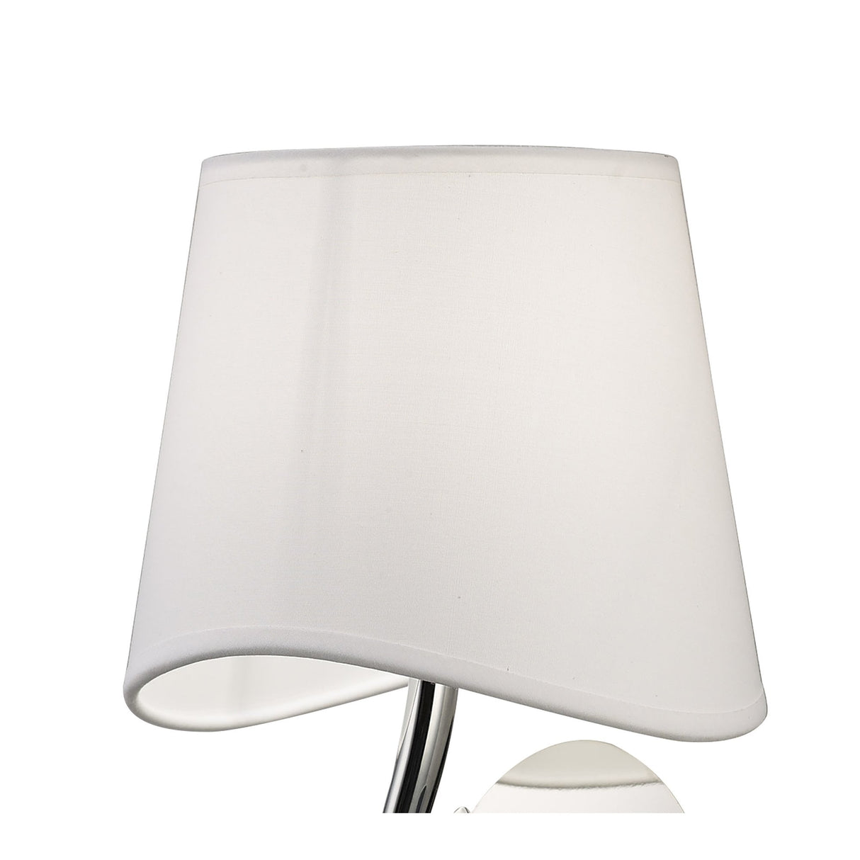 Ninette Switched Wall Sconce, Polished Chrome with Ivory White Wave Shade