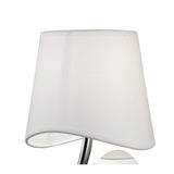 Ninette Switched Wall Sconce, Polished Chrome with Ivory White Wave Shade