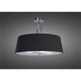 Ninette Ceiling Light Fixture with Black Wave Shade and Polished Chrome Finish