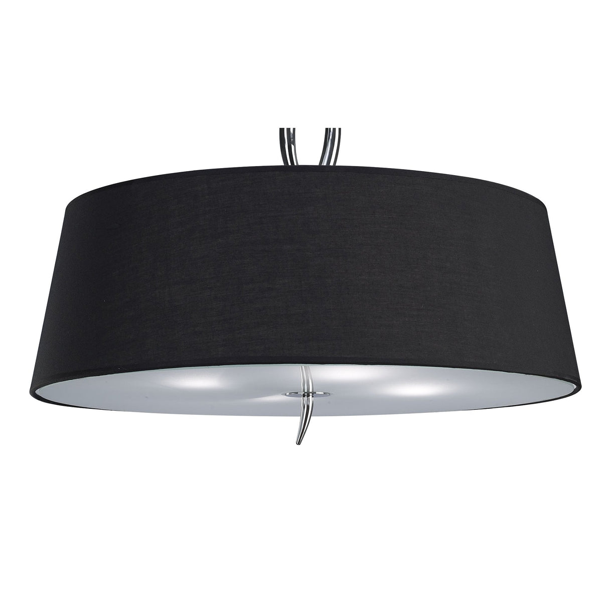 Ninette Ceiling Light Fixture with Black Wave Shade and Polished Chrome Finish