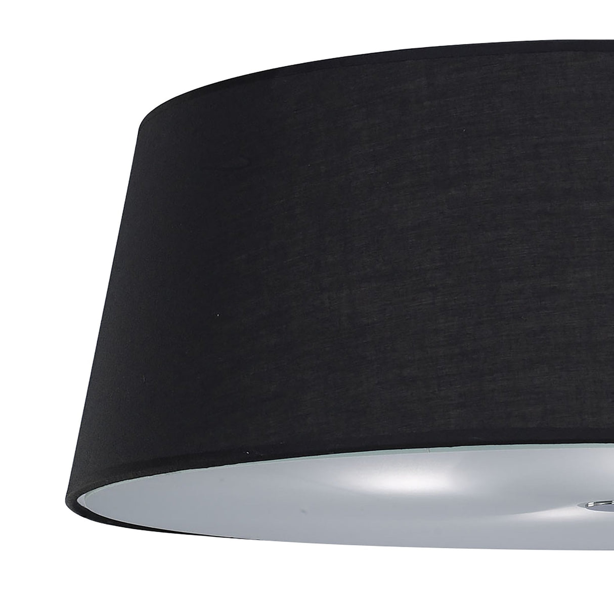 Ninette Ceiling Light Fixture with Black Wave Shade and Polished Chrome Finish