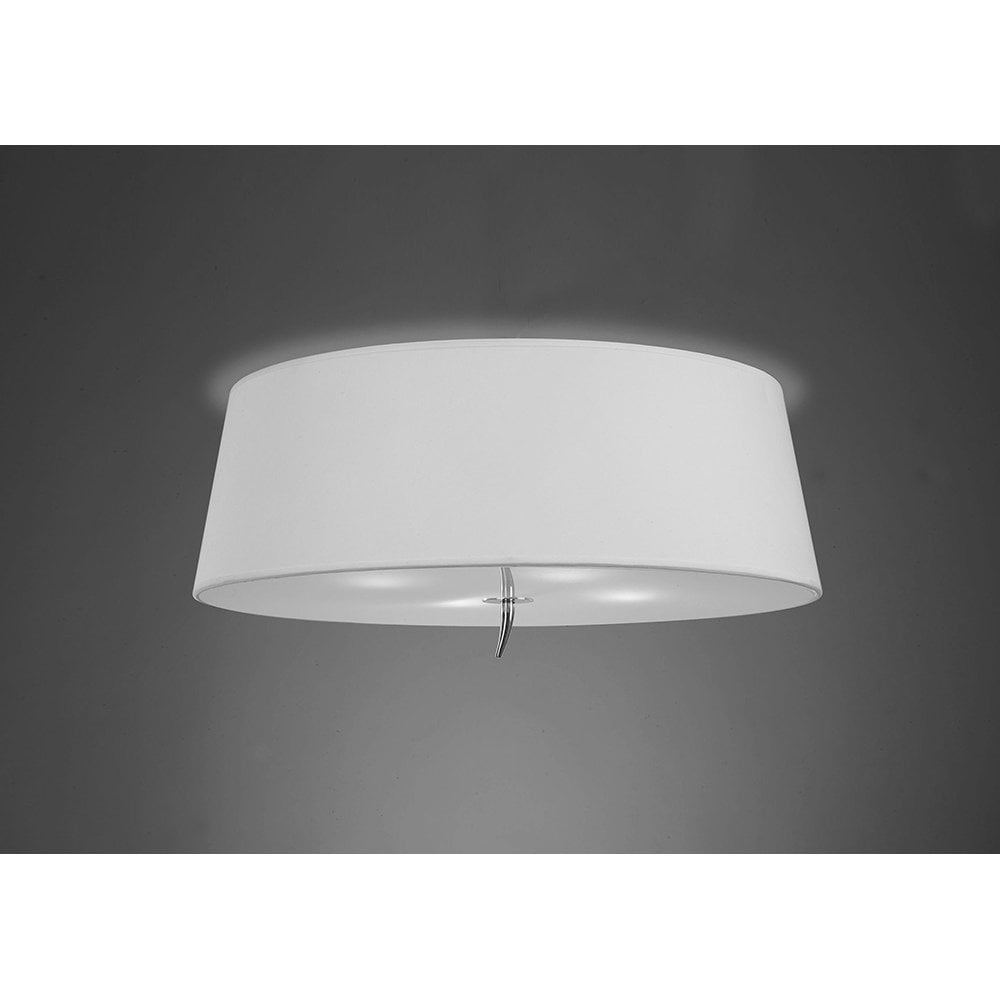 Ninette Ceiling Light - 4 E27 Bulbs, Polished Chrome with Ivory Wave Shade