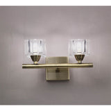 Cuadrax Wall Light Duo in Antique Brass