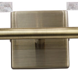 Cuadrax Dual Light Wall Fixture in Antique Brass with Rocker Switch