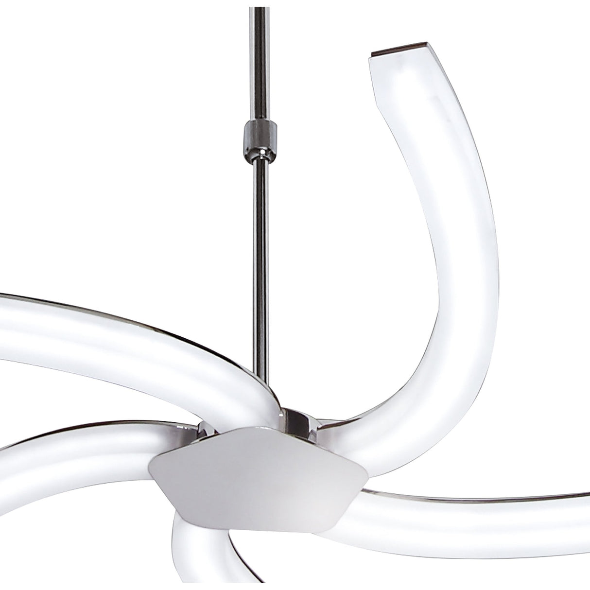 Title: Elegant 30W LED Pendant Light in Polished Chrome and Frosted Acrylic, 3000K Warm White, 800mm Diameter
