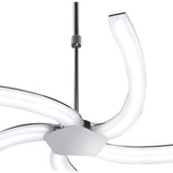 Title: Elegant 30W LED Pendant Light in Polished Chrome and Frosted Acrylic, 3000K Warm White, 800mm Diameter