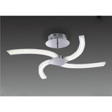 Sleek Modern Semi-Flush LED Light in Chrome and Frosted Acrylic, 20W, 3000K, 2000lm, 3-Year Warranty