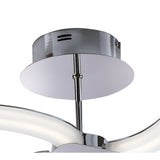 Sleek Modern Semi-Flush LED Light in Chrome and Frosted Acrylic, 20W, 3000K, 2000lm, 3-Year Warranty