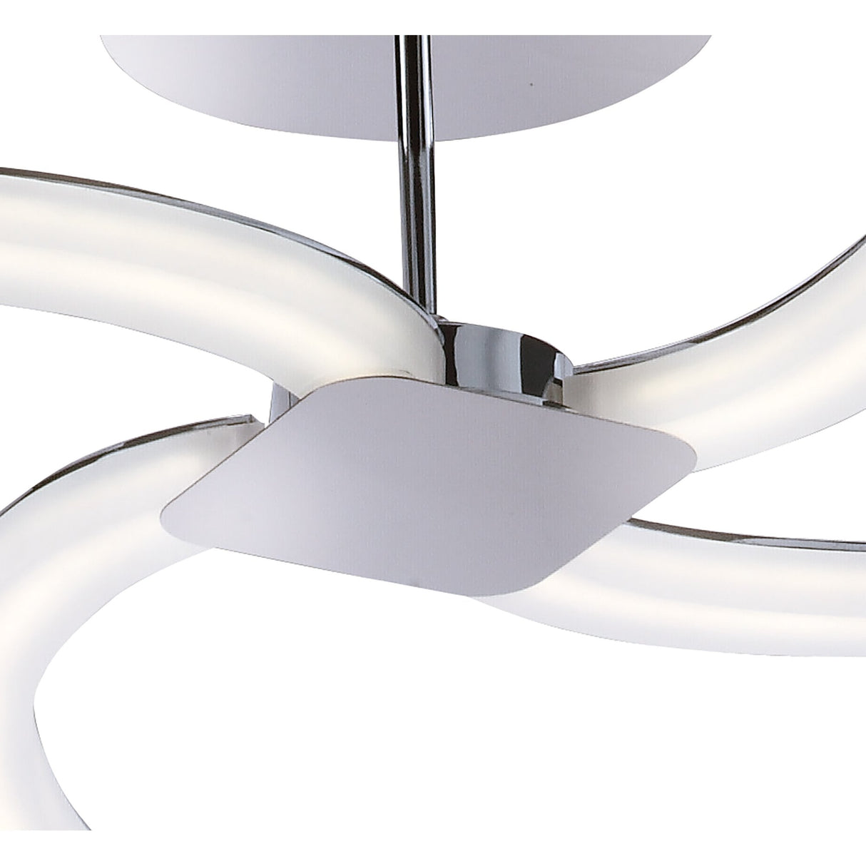 Sleek Modern Semi-Flush LED Light in Chrome and Frosted Acrylic, 20W, 3000K, 2000lm, 3-Year Warranty