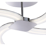 Sleek Modern Semi-Flush LED Light in Chrome and Frosted Acrylic, 20W, 3000K, 2000lm, 3-Year Warranty