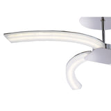 Sleek Modern Semi-Flush LED Light in Chrome and Frosted Acrylic, 20W, 3000K, 2000lm, 3-Year Warranty